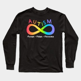 Cute Rainbow Infinity Symbol For Autism Acceptance Long Sleeve T-Shirt